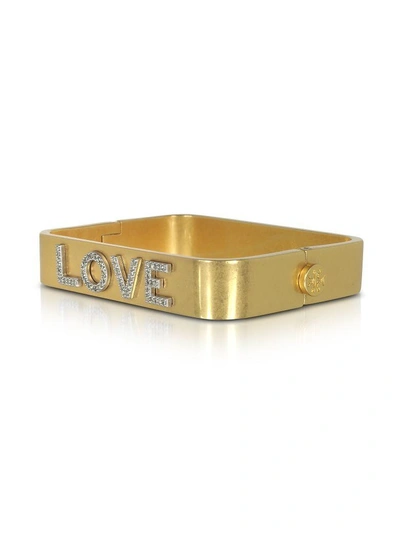 Shop Tory Burch Love Message Vintage Goldtone Cuff Bracelet