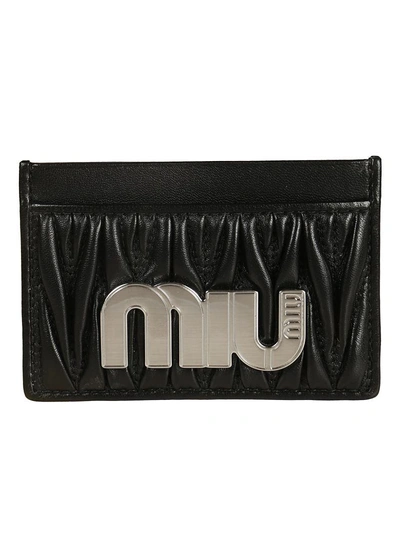 Shop Miu Miu Logo Cardholder In Black