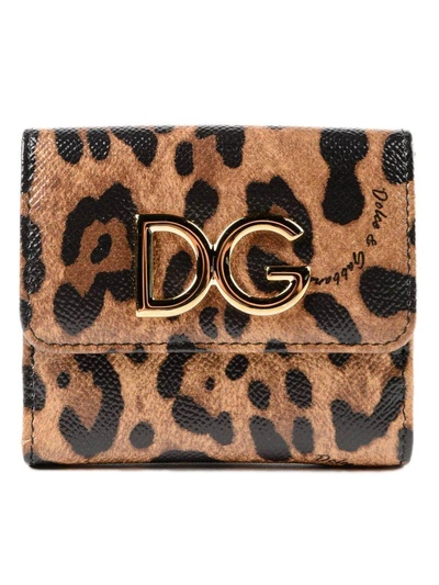 Shop Dolce & Gabbana Small Leopard Print Wallet In Ha93m Leo Con Logo