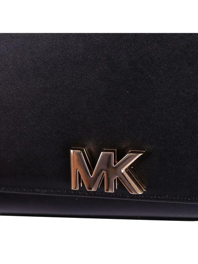 Shop Michael Michael Kors Mott Leather Chain Wallet In Black
