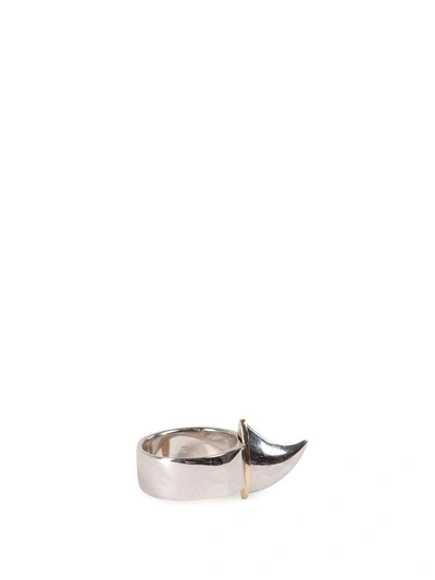 Shop Givenchy Shark Tooth Band Ring In Silver