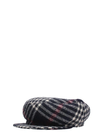 Shop Isabel Marant Naly Checked Wool Cap In Blue