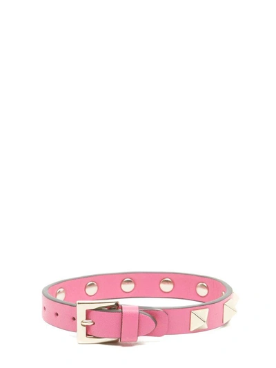 Shop Valentino Rockstud Bracelet In Fuchsia