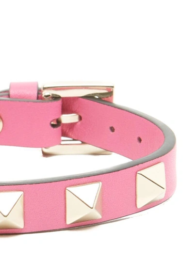Shop Valentino Rockstud Bracelet In Fuchsia