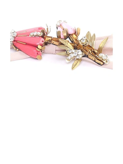 Shop N°21 Crystal-embellished Bow Crepe Belt In Pink