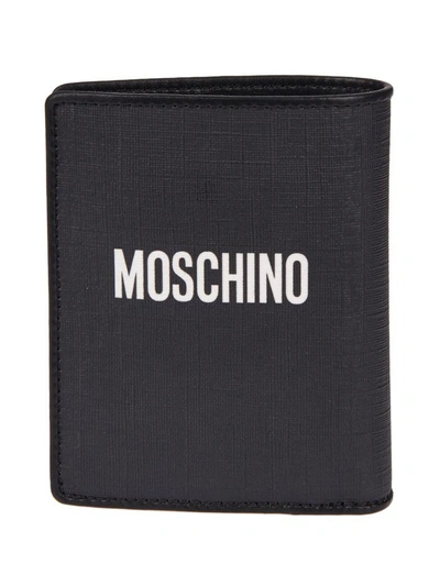 Shop Moschino Flower Teddy Wallet In Black