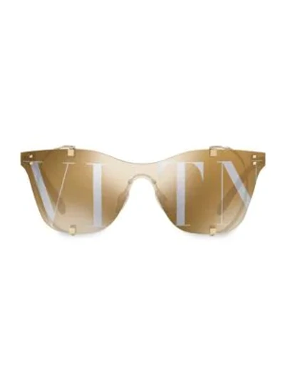 Shop Valentino Women's Frameless Mirrored Sunglasses In Gold