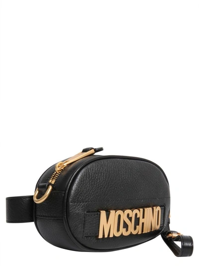 Shop Moschino Belt Bag With Logo In Nero