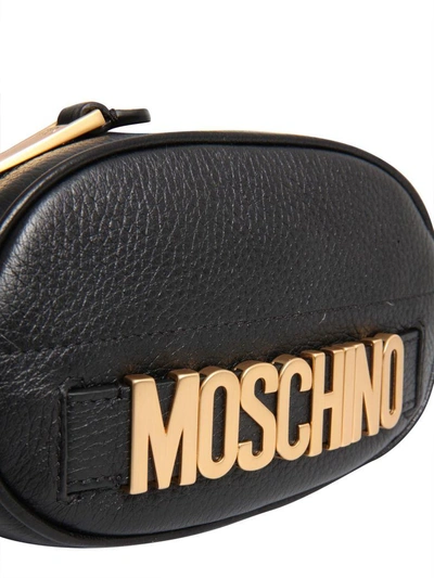 Shop Moschino Belt Bag With Logo In Nero