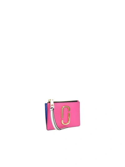 Shop Marc Jacobs Snapshot Top Zip Multi Wallet In Vivid Pink Multi