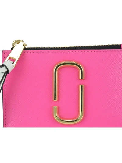 Shop Marc Jacobs Snapshot Top Zip Multi Wallet In Vivid Pink Multi