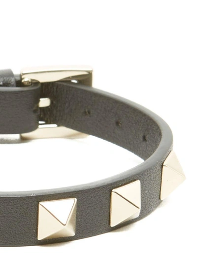 Shop Valentino Rockstud Bracelet In Black