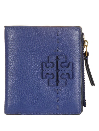 Shop Tory Burch Mcgaw Foldable Mini Wallet In Indigo