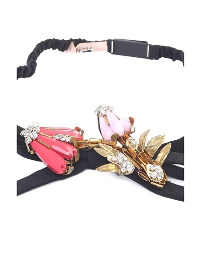 Shop N°21 Crystal-embellished Bow Crepe Belt In Nero