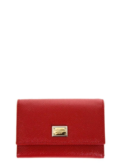 Shop Dolce & Gabbana Dauphine Red Leather Wallet