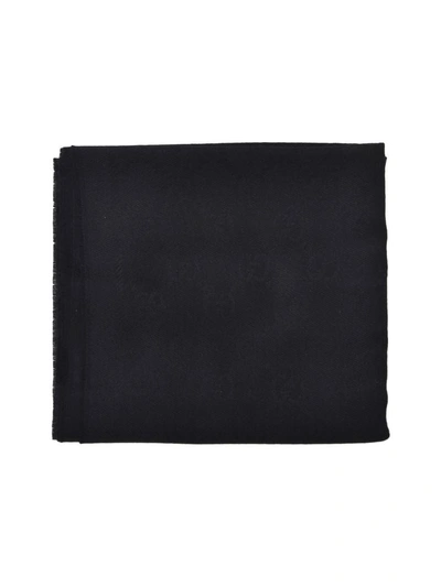 Shop Gucci Gg Jacquard Wool Scarf In Black