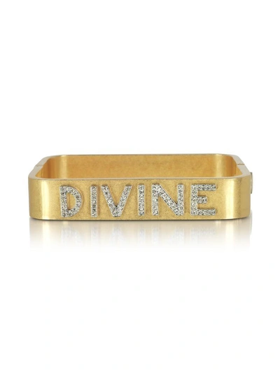 Shop Tory Burch Divine Message Vintage Goldtone Cuff Bracelet