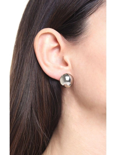 Shop Jw Anderson Sphere Palladium-plated Earrings In Argento