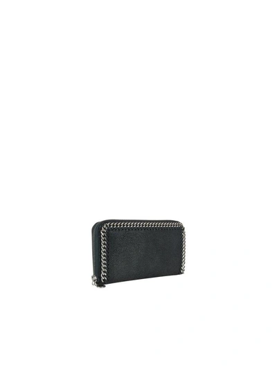 Shop Stella Mccartney Falabella Zip Around Wallet In Black