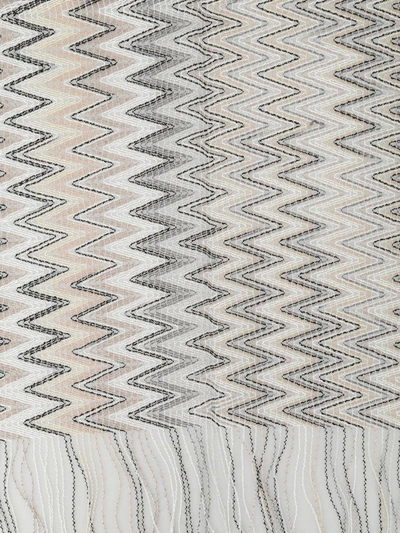 Shop Missoni Chevron Scarf In Grey