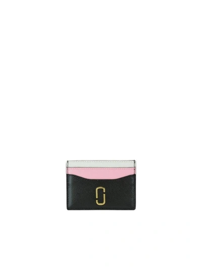 Shop Marc Jacobs Snapshot Card Case In Black/baby Pink