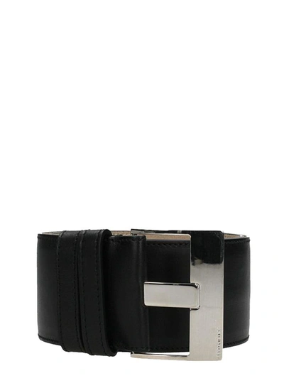 Shop Sergio Rossi Maxi Black Leather Belt