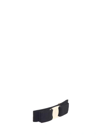 Shop Ferragamo Vara Grosgrain Hair Clip In Nero