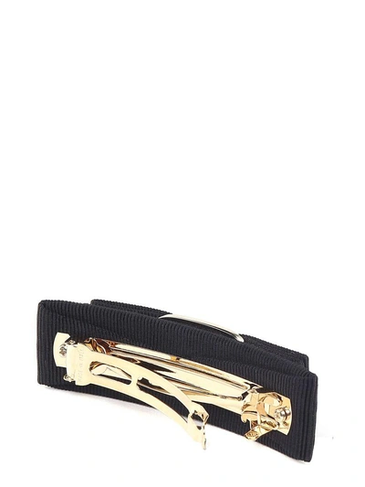 Shop Ferragamo Vara Grosgrain Hair Clip In Nero