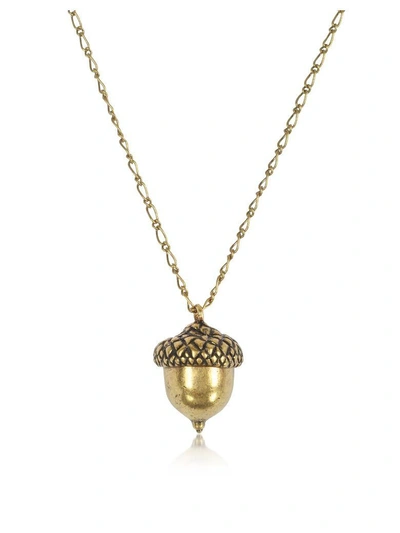 Shop Tory Burch Acorn Pendant Necklace In Gold