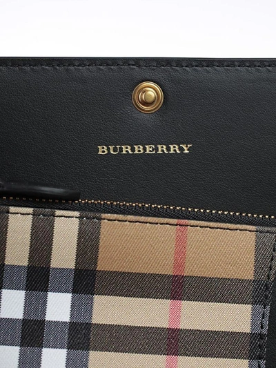 Shop Burberry House Checked Continental Wallet In Black