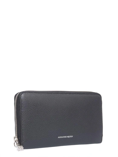 Shop Alexander Mcqueen Zip Around Wallet In Nero