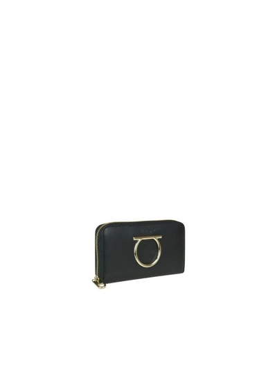 Shop Ferragamo Gancini Organizer Wallet In Black