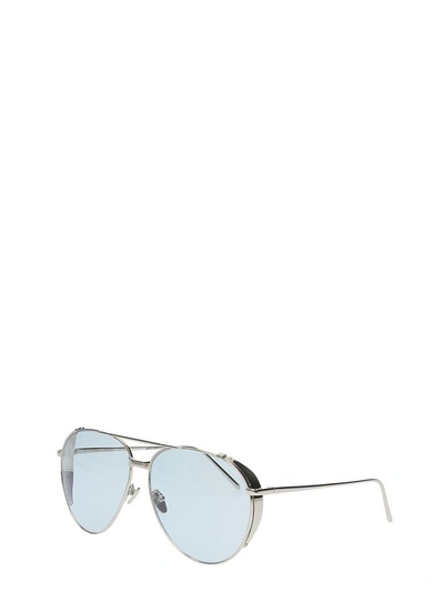 Shop Linda Farrow Aviator Sunglasses In Silver