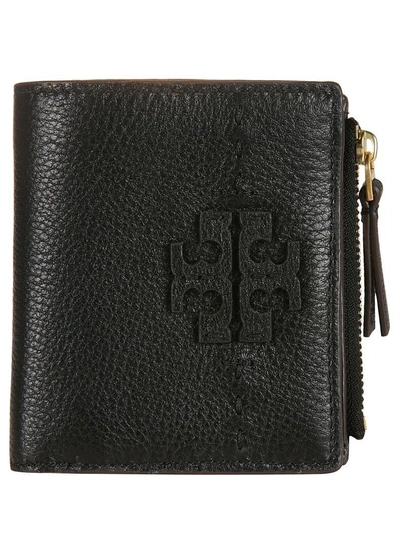 Shop Tory Burch Mcgaw Foldable Mini Wallet In Black