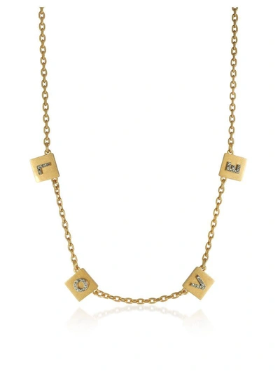 Shop Tory Burch Love Message Delicate Choker Necklace In Gold