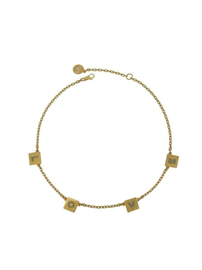 Shop Tory Burch Love Message Delicate Choker Necklace In Gold