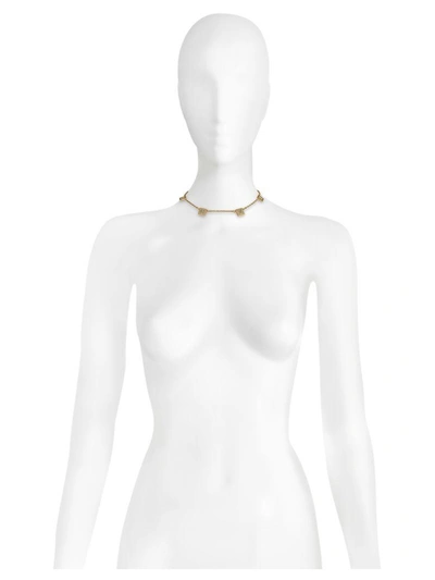 Shop Tory Burch Love Message Delicate Choker Necklace In Gold