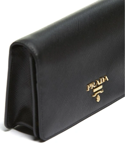 Shop Prada Logo Continental Wallet In Nero