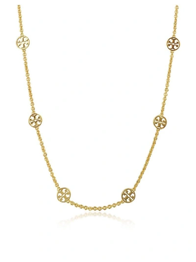 Shop Tory Burch Delicate Logo Necklace In Gold