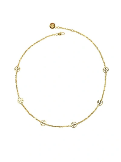 Shop Tory Burch Delicate Logo Necklace In Gold