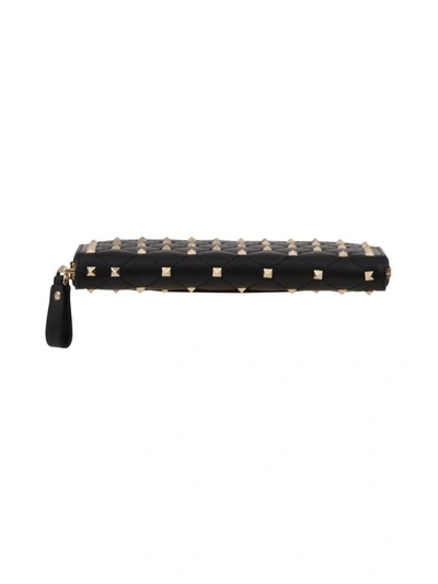 Shop Valentino Rockstud Spike Wallet In Black