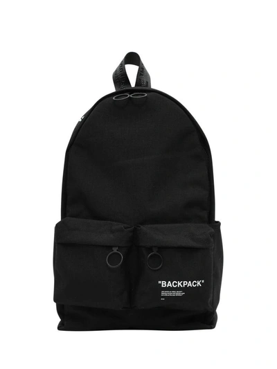 Off-white Quote Backpack In Nero