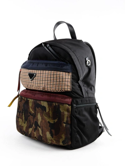 Shop Prada Logo Backpack In Ots Mimetico Camouflage
