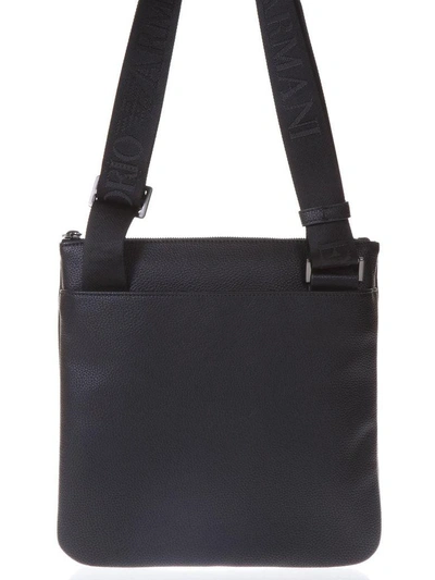 Shop Emporio Armani Black Eco Leather Shoulder Bag