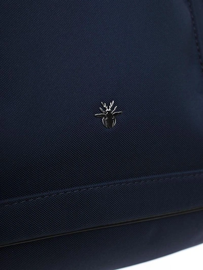 Shop Dior Logo Embossed Backpack In H00e Blue Multicolor