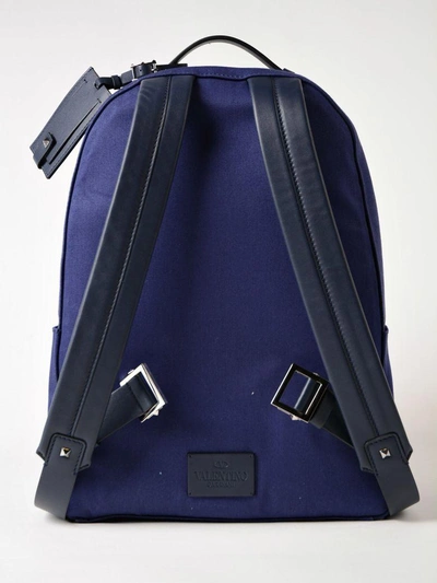 Shop Valentino Rockstud Backpack In Vin Marine/stone