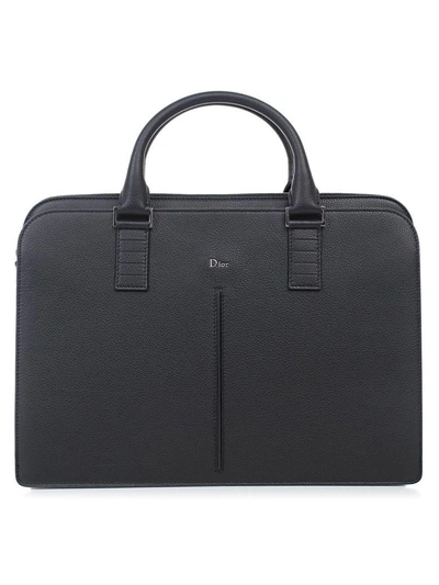 Shop Dior Classic Leather Briefcase In H00n Black
