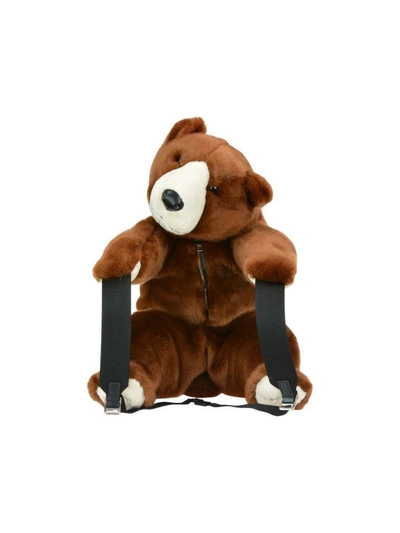Shop Dolce & Gabbana Eco Fur Bear Backpack In Light Leather