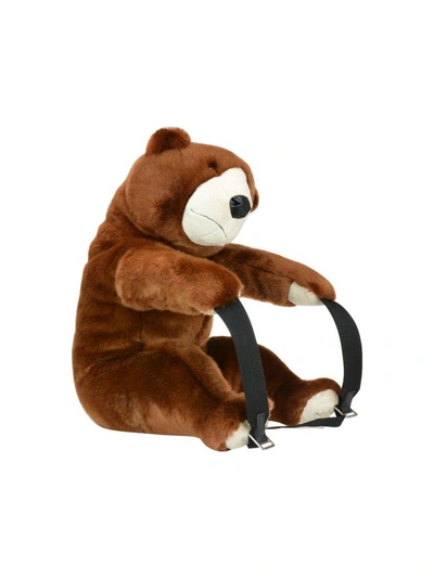 Shop Dolce & Gabbana Eco Fur Bear Backpack In Light Leather