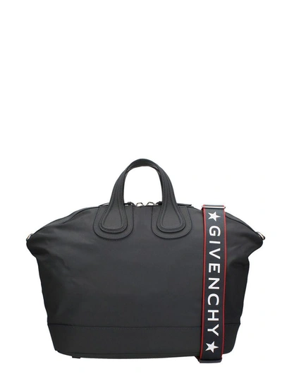 Shop Givenchy Nightingale Bag In Black Fabric In Grey